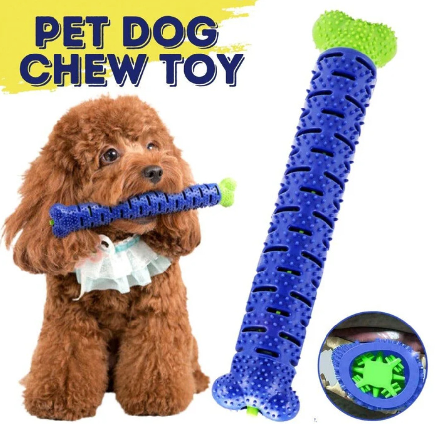 Barkwow Dog Chew Toys Aggressive Chewers Teeth Cleaning Oral Toothbrush Bone Brush