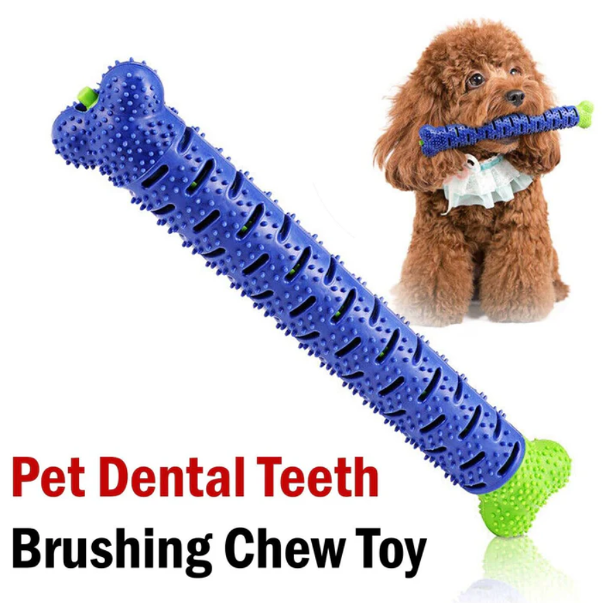 Barkwow Dog Chew Toys Aggressive Chewers Teeth Cleaning Oral Toothbrush Bone Brush