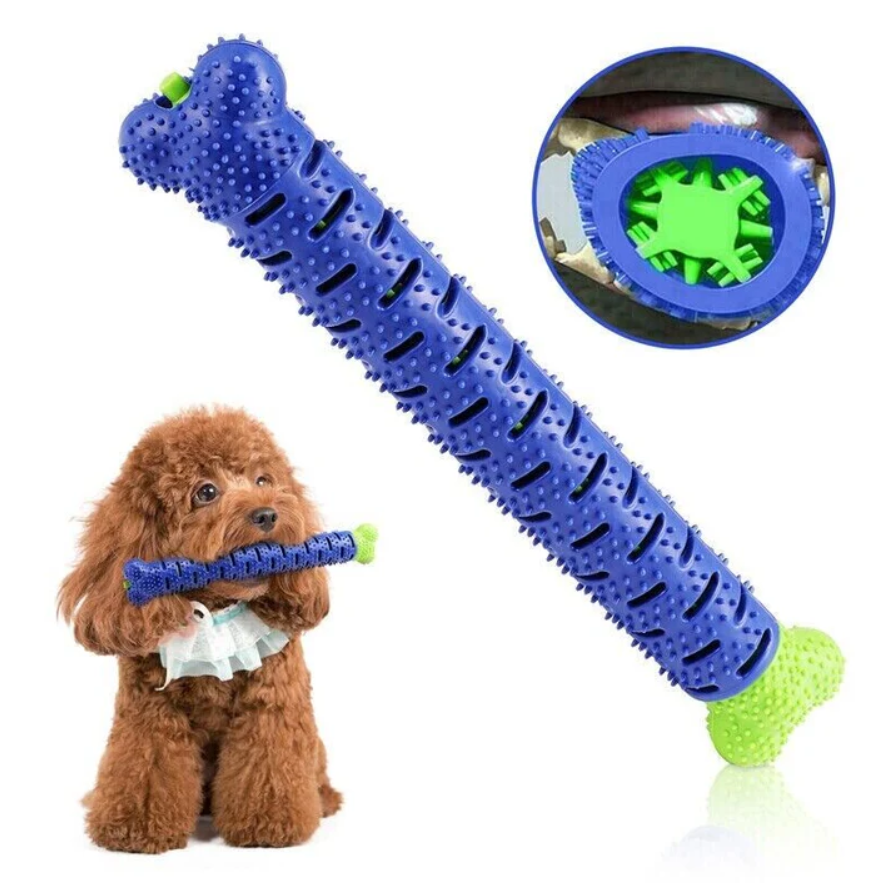 Barkwow Dog Chew Toys Aggressive Chewers Teeth Cleaning Oral Toothbrush Bone Brush