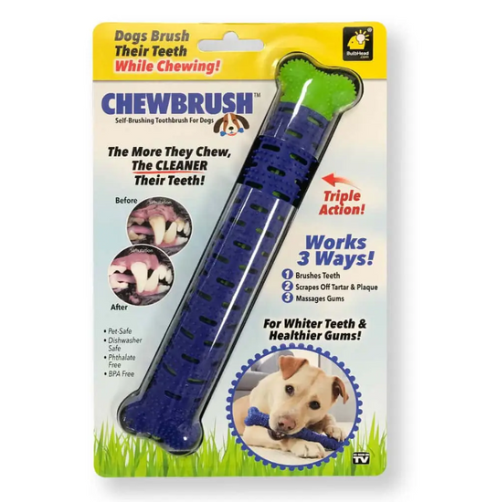 Barkwow Dog Chew Toys Aggressive Chewers Teeth Cleaning Oral Toothbrush Bone Brush