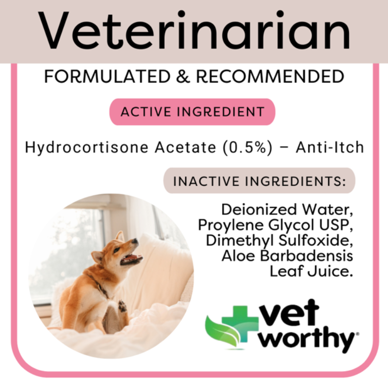 Vet Worthy Hydrocortisone Anti-Itch Spray for Dogs - 4 oz