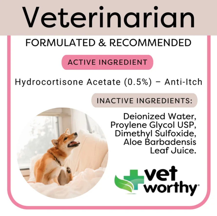Vet Worthy Hydrocortisone Anti-Itch Spray for Dogs - 4 oz