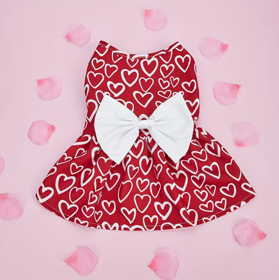 Dress Heart- Withe Bow