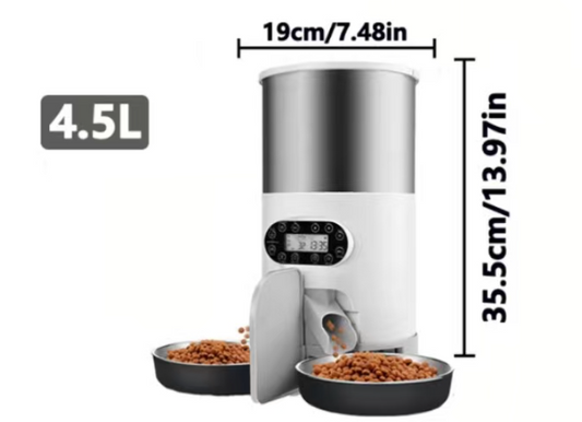 Stainless Steel Automaticpet Feeder With Two-Way Splitter