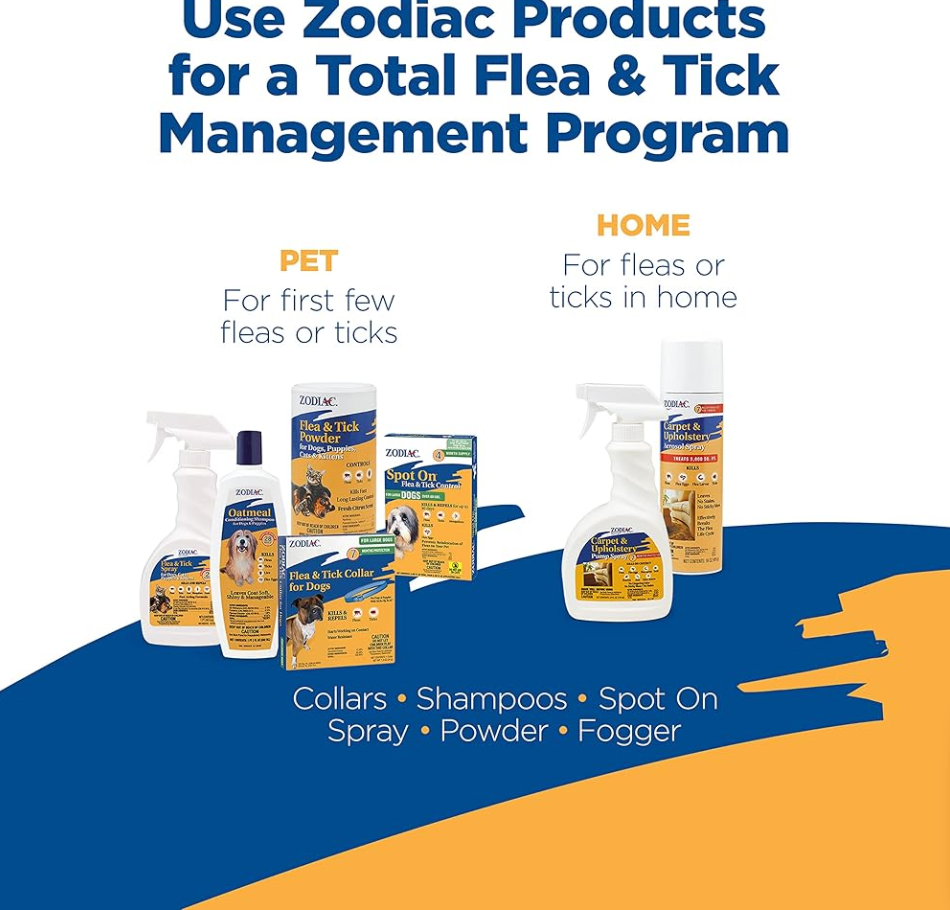Zodiac Flea & Tick Shampoo for Dogs & Cats, 12-ounce | Kills Fleas and Ticks On Contact
