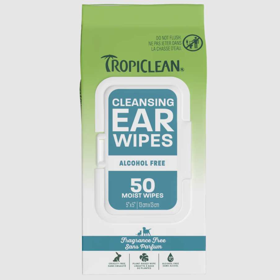 TropiClean Cleansing Ear Wipes, 50ct