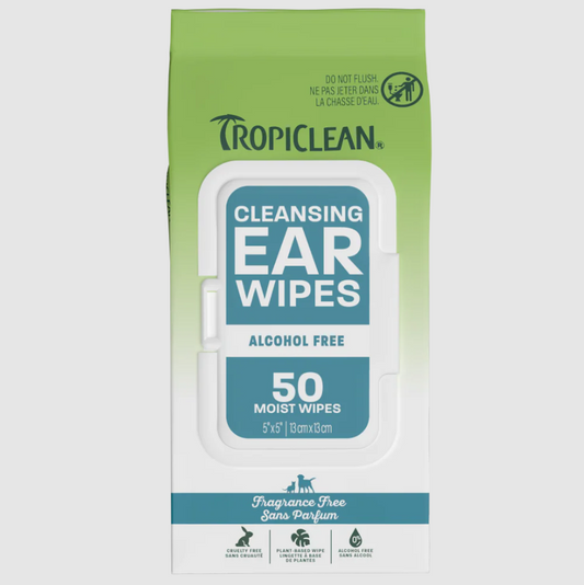 TropiClean Cleansing Ear Wipes, 50ct
