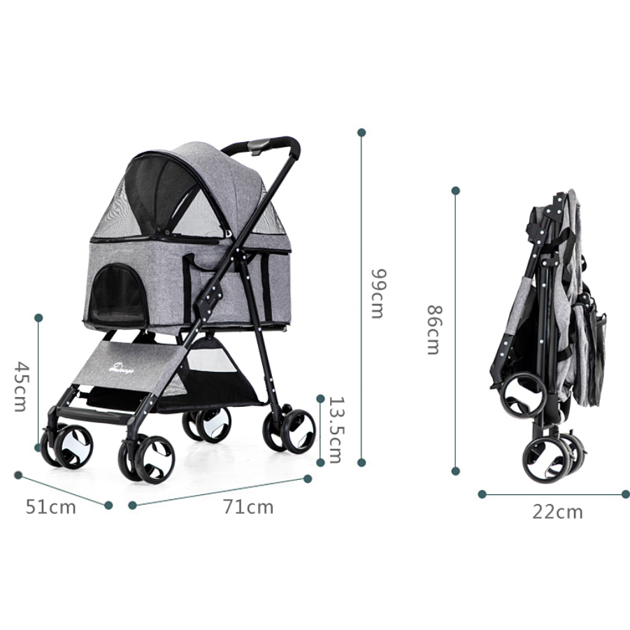 Luxury Pet Stroller Dog Carrier Car Seat