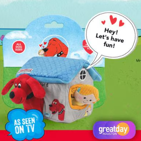Clifford The Big Red House Puzzle Hide n' Seek 7.9-in Plush Dog Toy