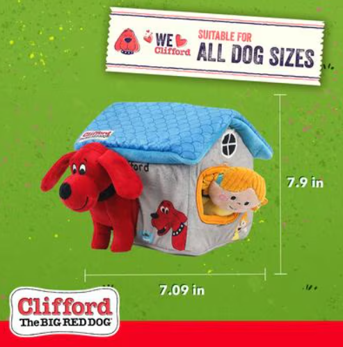 Clifford The Big Red House Puzzle Hide n' Seek 7.9-in Plush Dog Toy