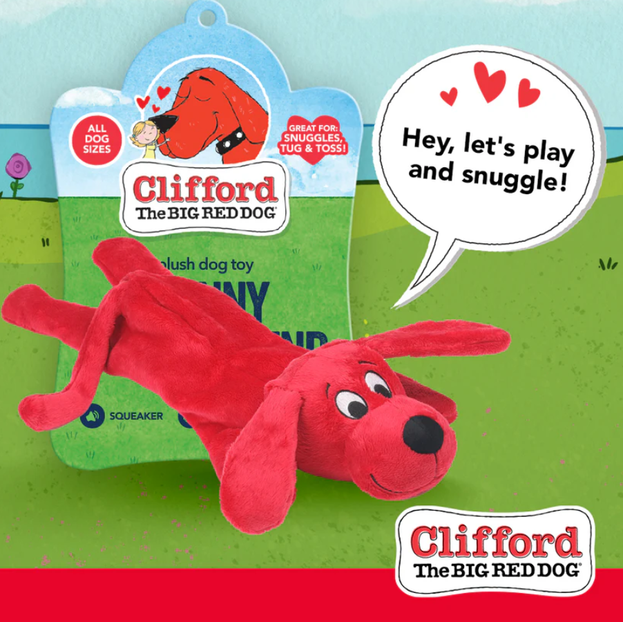 Clifford The Big Red Dog Skinny Furry Friend Plush Dog Toy