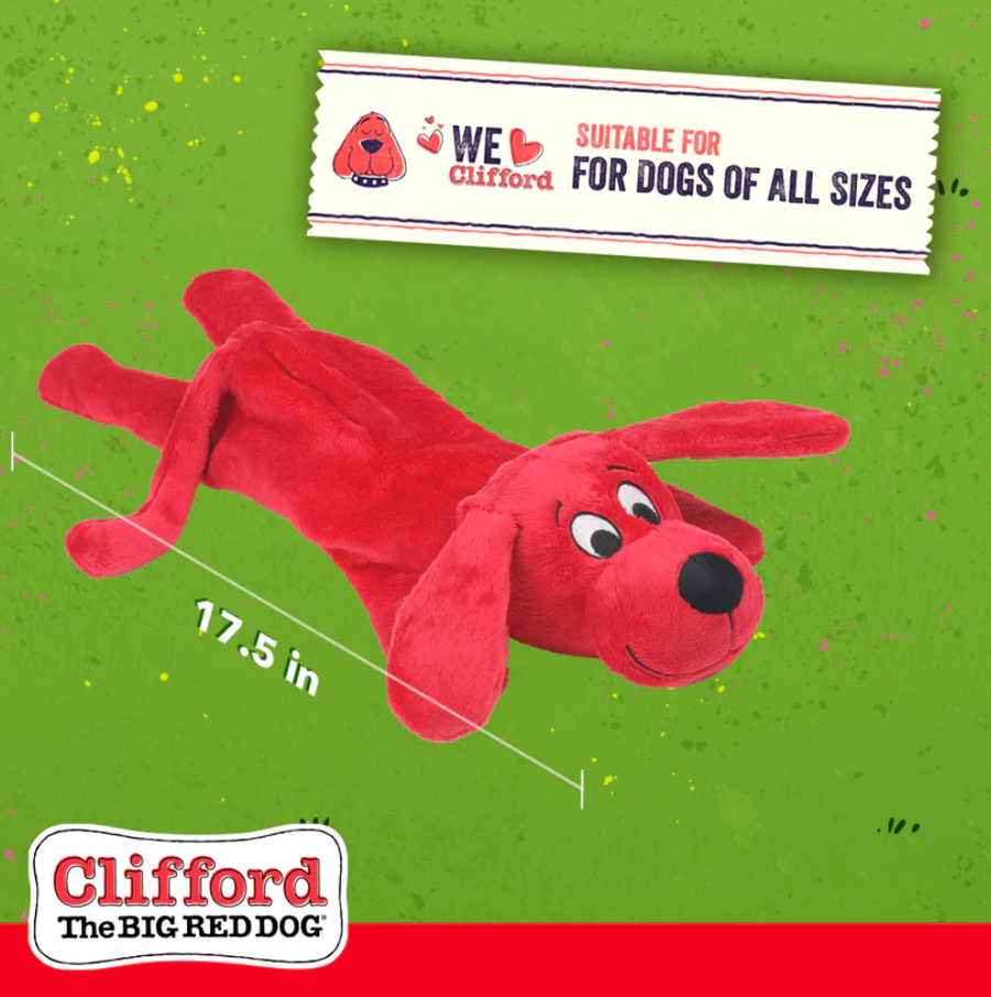 Clifford The Big Red Dog Skinny Furry Friend Plush Dog Toy