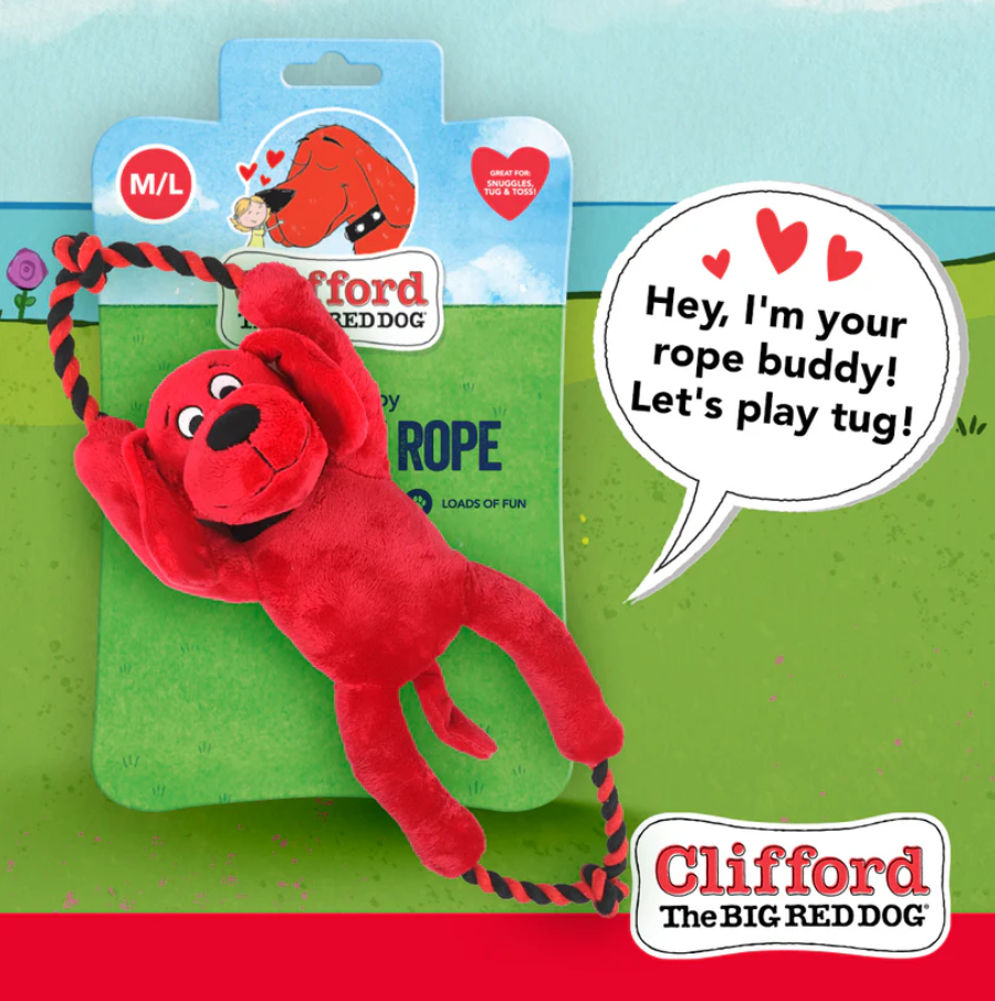 Clifford The Big Red Busy Body Rope 16-in Plush Dog Toy