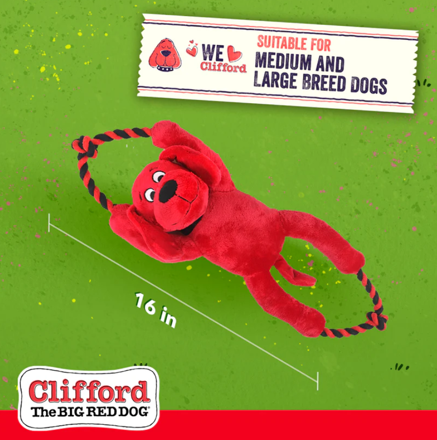 Clifford The Big Red Busy Body Rope 16-in Plush Dog Toy