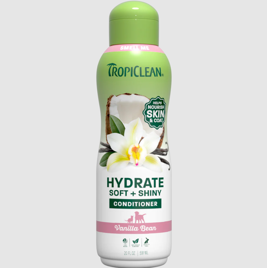 TropiClean Vanilla Bean Hydrate & Shine Pet Conditioner, 20oz