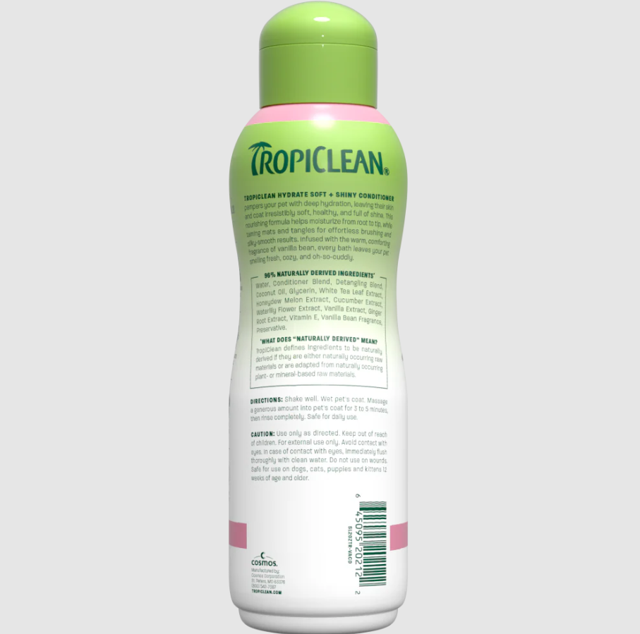 TropiClean Vanilla Bean Hydrate & Shine Pet Conditioner, 20oz