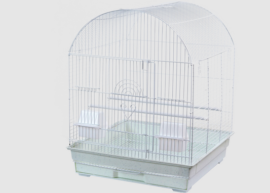 Dome Top Bird Cage 18"x18"x22" White