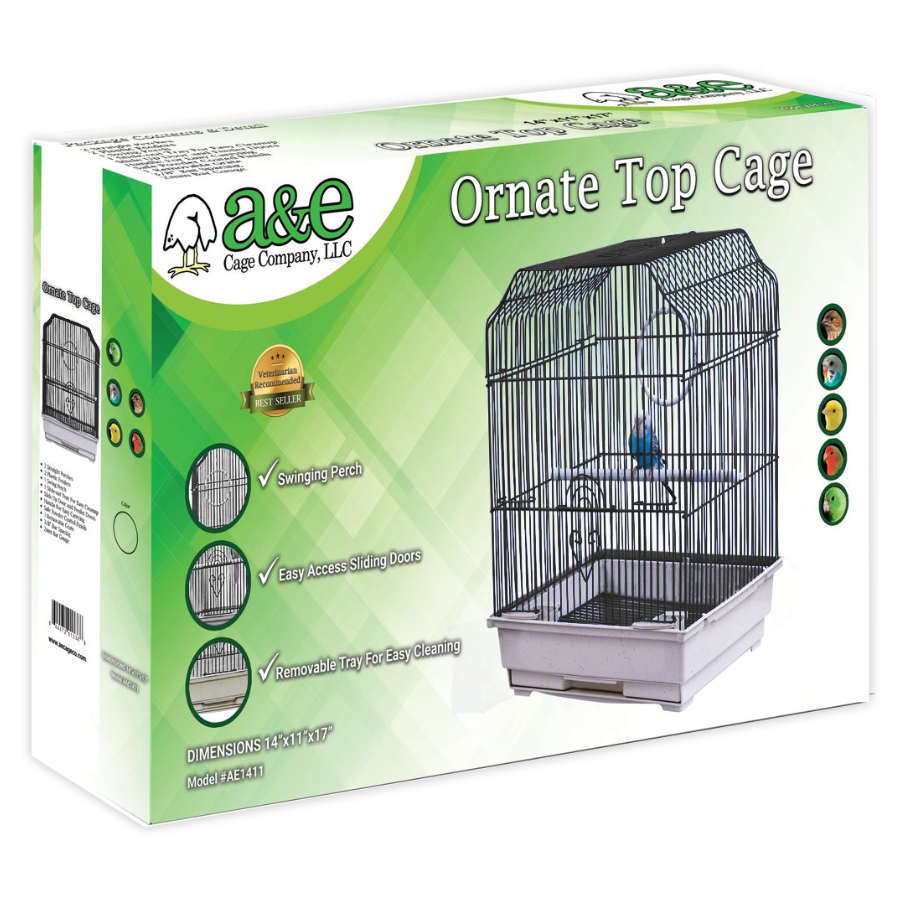 Ornate Top Cage Bird 14"x11"x17