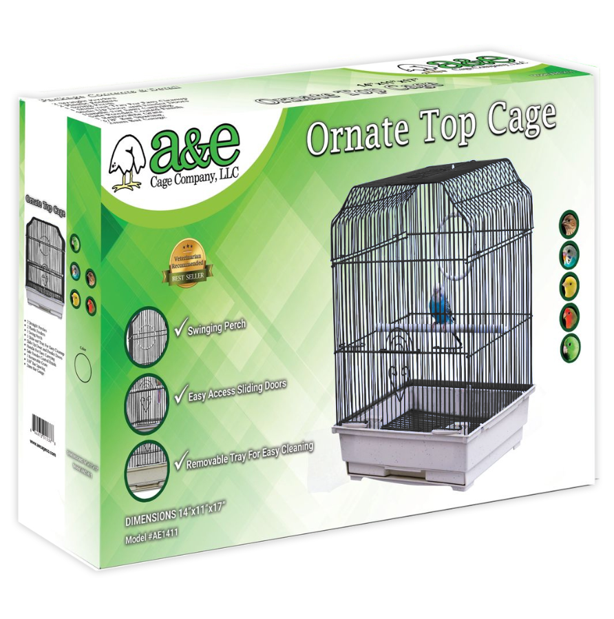 Ornate Top Cage Bird 14"x11"x17