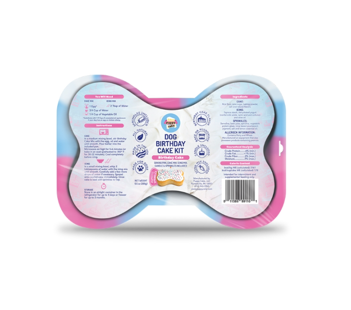 Dog Birthday Cake Kit - Birthday Cake Flavor with Pupfetti Sprinkles