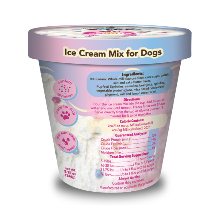 Puppy Scoops Ice Cream Mix - Birthday Cake with Pupfetti Sprinkles, Pint Size, 4.65 oz