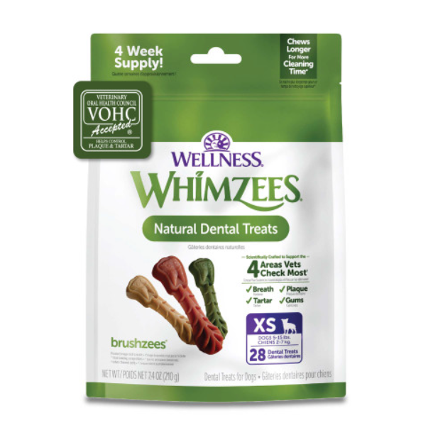 Whimzees Dog Brushzees Natural Dental Chews, Large