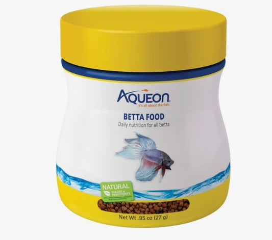 Aqueon Betta Fish Food Floating Pellets, 0.95-oz jar