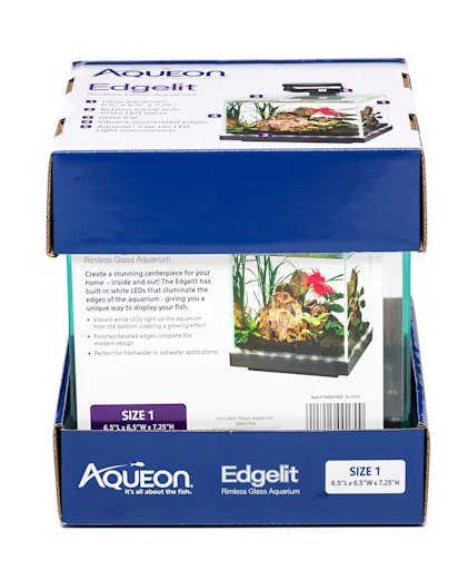 Aqueon Edgelit Cube Glass Aquarium, 1 Gallon