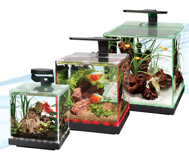 Aqueon Edgelit Cube Glass Aquarium, 1 Gallon