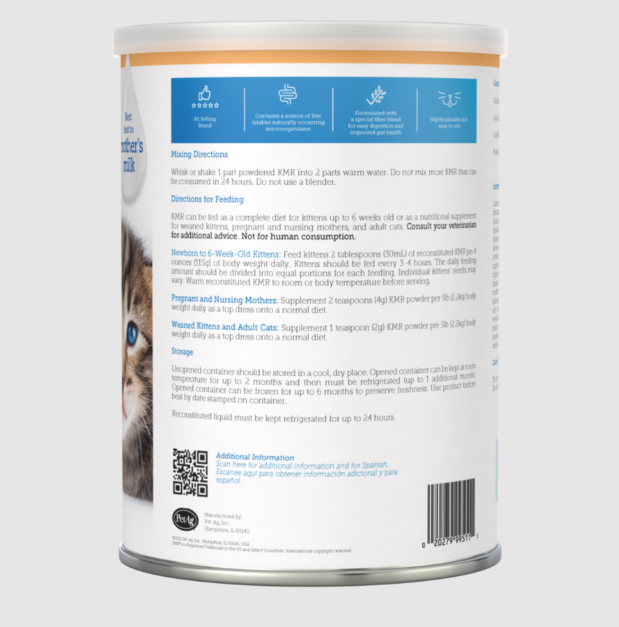 PetAg KMR Powder Kitten Milk Replacer 6oz
