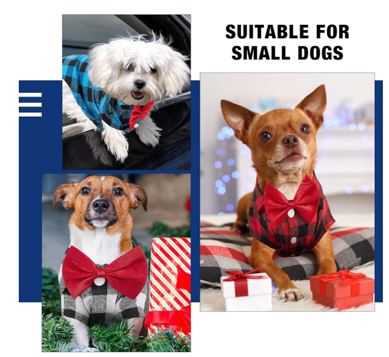 Plaid Puppy Shirt with Bow