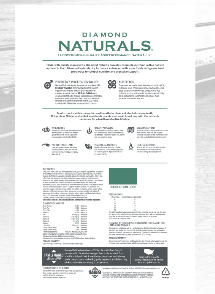 Diamond Naturals Small Breed Lamb and Rice