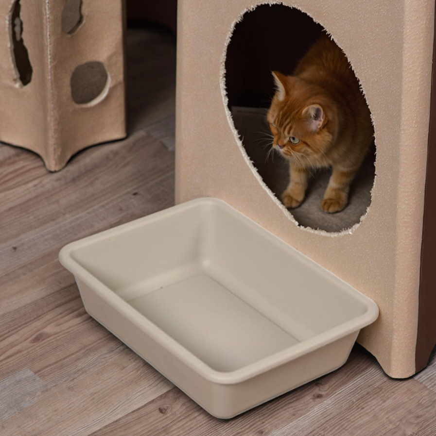 Rectangle Plastic Cat Litter Tray Box