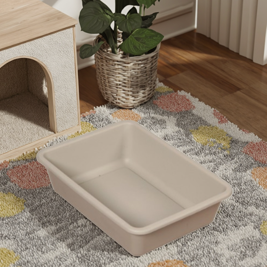 Rectangle Plastic Cat Litter Tray Box