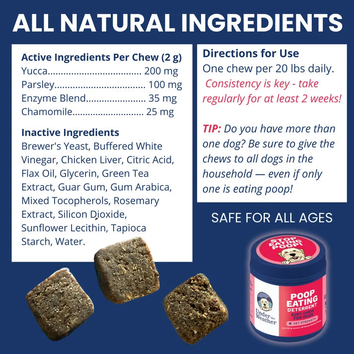 Poop Eating Deterrent - Coprophagia Chew For Dogs