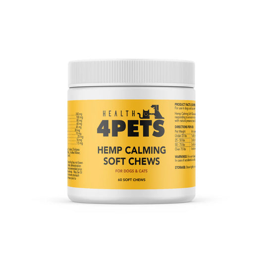 Health 4 Pets Hemp Calming Soft Chews para Perros y Gatos, 60 ct