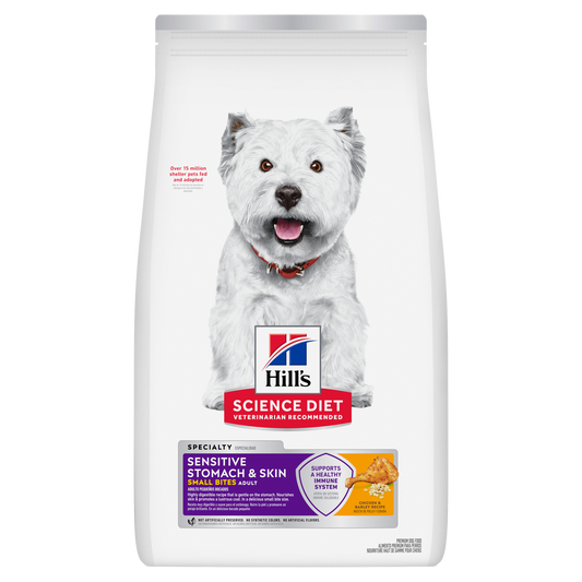 Hill's Science Diet Adult Sensitive Stomach & Skin Small Bites Chicken & Barley Recipe Dog Food