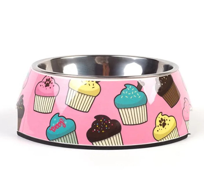 Stainless Steel Dog Bowl Pet Cartoon Feeding Bowl Dog Basin - Mascotito PR