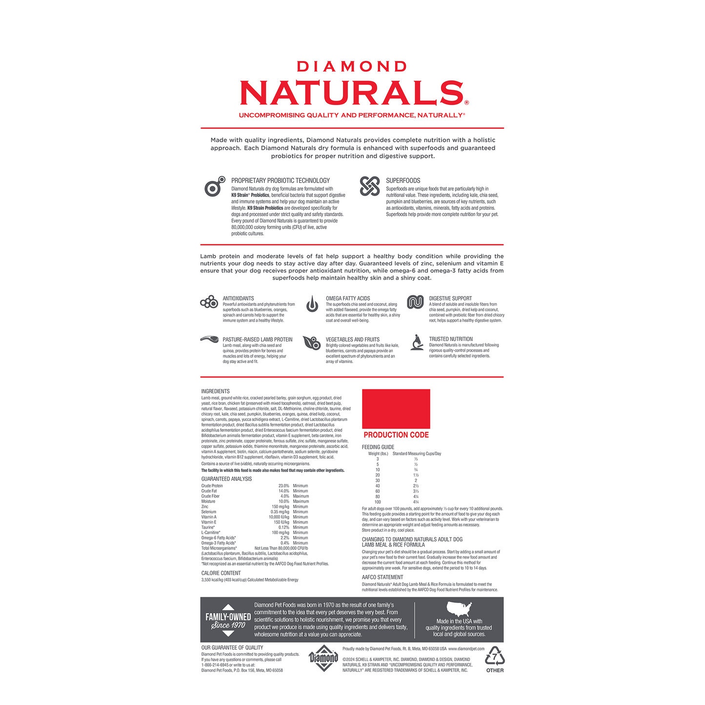 Diamond Naturals Adult Dog Lamb and Rice Formula