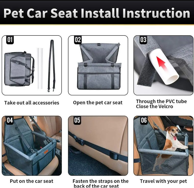 Oxford Waterproof Pet Safety Seat for Cars Cat and Dog Dirt-resistant Car Carrier - Mascotito PR