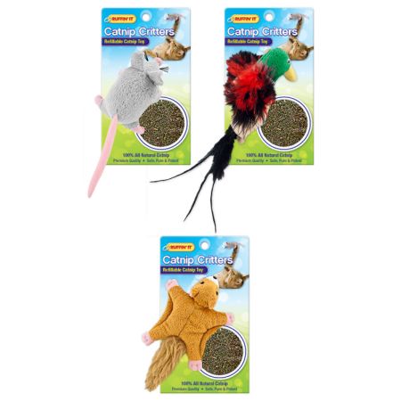 Ruffin' It Catnip Critters Refillable, Assorted