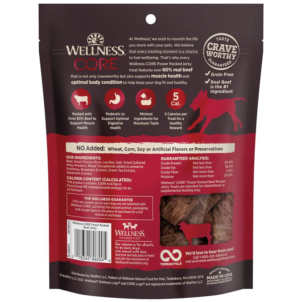 Wellness Core Power Packed Jerky Treats Beef Recipe 4oz